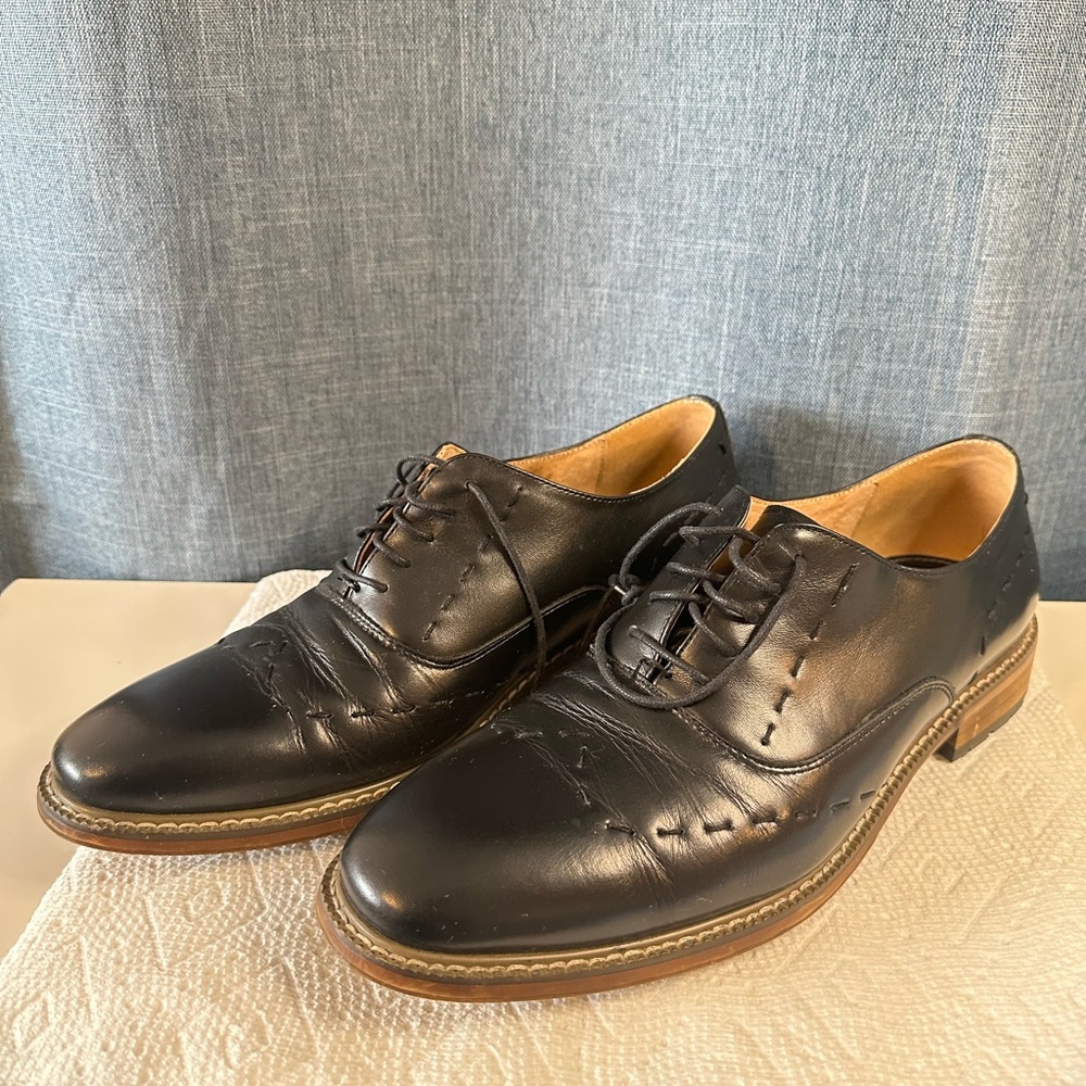 Zanzara Sz‎ 10.5 Oxfords Black Leather Men Lace Up JH390S20 Medium (D, M)